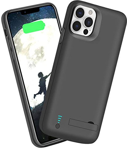 Sitong Battery Case for iPhone 13/13 Pro, 5000mAh Rechargeable Extended Battery Charging/Charger Case, Add 100% Extra Juice, Support Wire Headphones (6.1 inch) Black