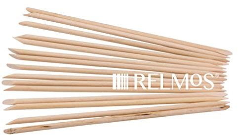RELMoS Manicure Cuticle Pedicure Orange Wooden Wood Sticks Nail Art Tools Double Dual Ended 100 pcs