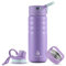 IDEUS Vacuum Insulated Water Bottle, Stainless Steel Double Wall Flask Metal Sports Canteen with Leak-Proof Screw Cap (Violet, 18oz (540ml))