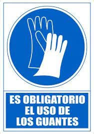 Pictograma archivo 2000 obligatorio uso de guantes pvc azul luminiscente 210x297 mm