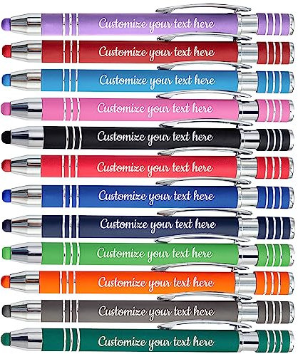 Personalisierte Custom Kugelschreiber mit Name Logo Gravur Kugelschreiber Personalisierte Kugelschreiber für Büro Business Stylus Geschenk für Hochzeit Geburtstag Graduierung Männer Frauen, 48 STK