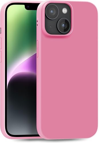 MyGadget Hülle kompatibel mit iPhone 14 - robuste Silikon Schutzhülle TPU Case Slim Silikonhülle Back Cover Ultra Kratzfest Handyhülle matt Rosa Hell