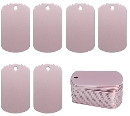 Aluminiumgravur Rohlinge Aluminium Rechteck Blank Tags Stanzen Rohlinge Gravur Rohlinge Hundemarke 25 Pack (Pink)
