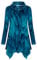 Amrto Damen Pullover Elegant Tunika Langarmshirts für Frauen Freizeit Langarm Shirts Damen Bluse Turtleneck Pullover Tunika Asymmetrische Saum Loose Fit Lange Sweatshirts mit Taschen, Pfauenblau XL
