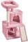 Yaheetech Kratzbaum, Stabiler Katzenbaum 91 cm Katzenkratzbaum, mit 2 Häuschen Sisal und Spielball, Spielbaum für Katzen, Rosa