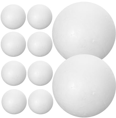 MAGICLULU Bälle 10 Stück Bastelschaumkugeln 3 Weiße Schaumkugeln Kleine Styroporkugeln Verschiedene Größen Styroporkugeln Für Heimwerker-Bastelarbeiten Kunstschulprojekte Heimdekoration