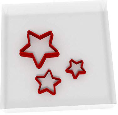 Mini/Tiny Star Cutters, Set of 3-1CM, 2CM + 3CM Sizes for Fondant Icing Crafting Clay Cake Decoration