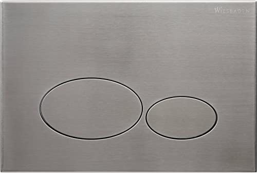 Saqu Oval Betätigungsplatte für Geberit UP320 Gebürsteter Stahl - WC Spülkasten Drückerplatte