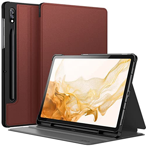 JETech Custodia per Samsung Galaxy Tab S8 2022/S7 2020 11 Pollici con S Pen Holder, Sottile Folio Stand Protettiva Tablet Cover, Multi-Angolo Visualizzazione (Vino Rosso)