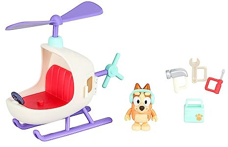 Bluey 17560 Veicolo & Figura Elicottero BINGO, piccolo, bianco