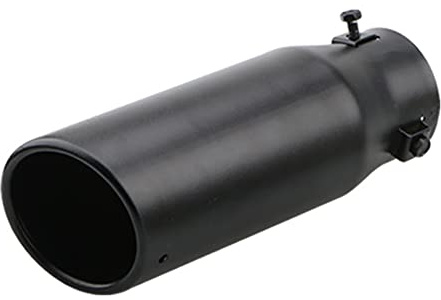 63mm Auto Auspuffrohr Schalldämpfer, Edelstahl Auspuffblende Auto Auspuffrohr Gerade Endrohr Auspuff Auspuffanlage Universal Auspuffendrohr Lufteinlass 63mm Luftauslass 76mm, Lange 215mm