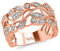 SHOP LC 925er Silberring für Damen mit Blattdesign und Diamantakzent, rosévergoldeter Verlobungsring – Elegantes Damenschmuckgeschenk für Hochzeit, Jahrestag, Valentinstag