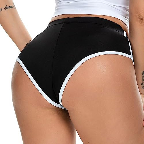 LUMoony Mini Hot Pants 1Pcs Fitness Yoga Leggings Yoga Shorts Dance Hot Panties Running Leggings Sexy Hotpants Low Waist Rave Dance Booty Shorts Mini Hot Pants Tights Shorts