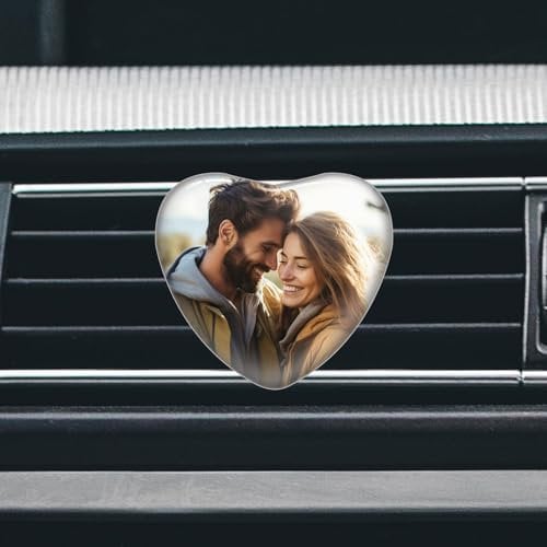 Personalisierte Kristall-Auto-Lufterfrischer - Custom Aromatherapie Auto Air Vent Clip mit Ihrem Foto Text - Customized Auto Luftreiniger duftende Kristall-Clips für Auto-Innenraum-Dekoration-Duft