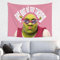 Gentcreate Lustiger Shrek rosa Wandteppich Get Out Of My Swamp Meme Tapisserie Wandbehang Wohnheim Hintergrund Heimdekoration für Schlafzimmer Wohnzimmer (101,6 x 76,2 cm)