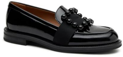 FRAU Mocassino in Vernice con Accessorio. Made in Italy Nero Nero