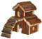 Nagerhaus Meerschweinchen Hamster Rennmaus Nagerschlafhaus doppelstöckig, ca. 22 x 25 x 21 cm, Holz, Natur