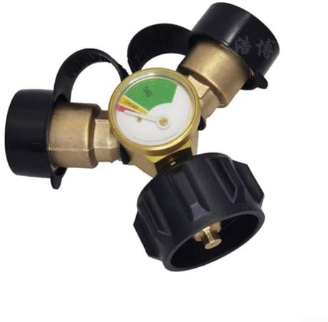 Distributeur de propane fiable et durable, construction en laiton massif, adaptateur GPL 2 voies avec manomètre