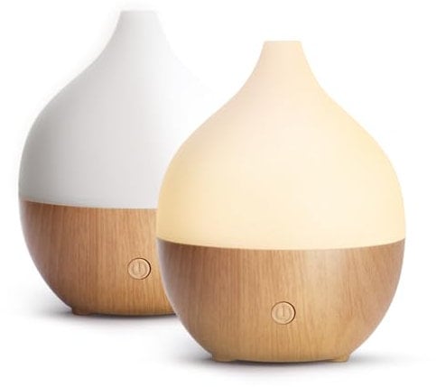 SALKING Essential Oil Diffuser (Set of 2), 100ml Small Aromatherapy Diffuser, Ultrasonic Diffusers for Essential Oils, Cool Mist Humidifier with Warm White Lights, Auto Shut-Off, for Office Home