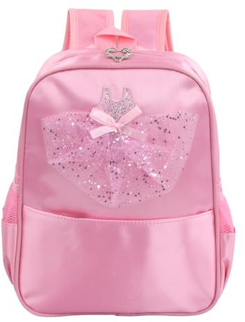 Anseom Mädchen Ballerina Tanztasche, Prinzessin Balletttasche Ballett Rucksack Sporttasche Duffle Bag Schulranzen Kindertasche für Ballett Latin Tanz Gymnastik Reise Freizeit (Rosa)