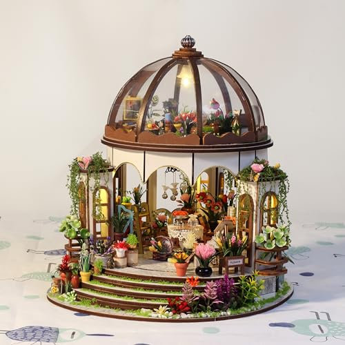 CRIOLPO Kit per serra fai da te, kit per casa in miniatura per adulti, kit di costruzione di modelli artigianali con mobili dettagliati e accessori, per creare una splendida scena in miniatura per la