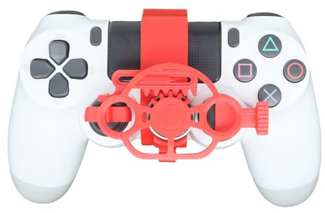 Mini-volant pour PS4 manette de jeu Impression 3D Simulateur de conduite Auxiliaire de remplacement léger Accessoires pour volant de course Expérience de jeu amusante (Red)