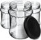 KADAX Bocaux de 500 ml, Pots en Verre avec Couvercle Hermétique de 82mm pour la Conservation des Aliments, Idéals pour Confitures et Miel (Noir Mat, Lot de 48)