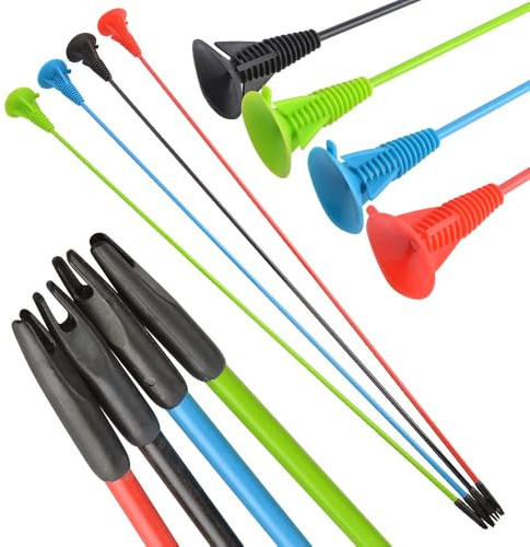 Poearcus Archery Suction Cup Arrow 28 inch Target Practice Arrow Solid fibreglass arrows with extra large suction cups Safe Arrow for Beginners 6/12 Pcs (12, blue)