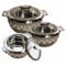 Casserole Serving Dishes Set of 3 with Clear Glass Lid & Handle – Airtight Stainless Steel Insulated - BPA Free Thermal Hot Pot Food Containers - Round, Earth Beige (Size -1000, 1500, 2000ml)