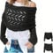 Yuepaikre 280cmMultifunktionaler Schal mit Ärmeln für Damen, Gestrickter Polyesterfaser Zopfmusterschal, Boho Pashmina Schal Damen, Warmgestrickt cape damen (Schwarz)