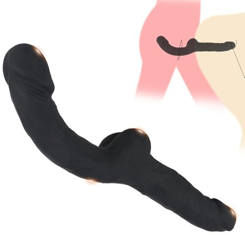 GKLWEJ Doppio fallo, fallo lungo, fallo realistico con testicoli, fallo in silicone, fallo nero, stimolatore del punto G, plug anale per donne, lesbiche, omosessuali