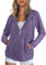 Flikity Cardigans for Women UK, Zip up Hoodie Womens Hooded Cardigan Ladies Tunic Tops Size 12-14 Jackets for Women UK Womens Long Sleeve Tops Work Clothes Purple M