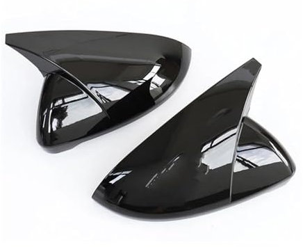 Spiegelkappen Für G&olf MK7 7.5 Für G&TI 7 7R Autospiegelabdeckungen Kappen Carbon Look Helles Schwarz Matt Chrom Rückspiegelgehäuse Abdeckung 2 Stück Rückspiegel Kappe(Bright Black)