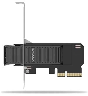 ICY DOCK M.2 NVMe SSD zu PCIe 4.0 x4 Wechselrahmen-Gehäuse/Adapterkarte für PCIe Erweiterungsslot - ExpressSlot Core MB305M4P-B