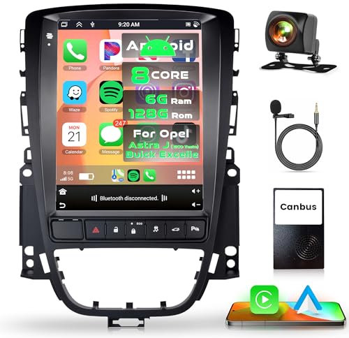 6G+128G 8 Core Wireless Carplay Android Autoradio für Opel Astra J (mit ECO Taste) Buick Excelle XT GT 2006-2016 9,7 Zoll Autoradio mit Android Auto GPS Navi WiFi Bluetooth FM/RDS/DSP Rückfahrkamera