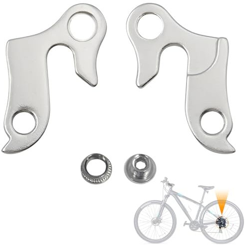 AONAYO 2 Stück Schaltauge,Schaltauge Cube,Aluminiumlegierungs Schaltauge,Schaltwerk Aufhänger,Fahrrad Aufhänger Adapter,Ersatzteile Für Fahrrad Schaltwerk(Einheitsgröße, Silber)
