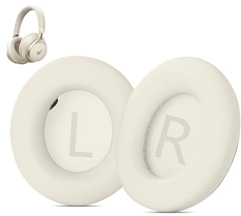 Space One Almohadillas de Repuesto para Soundcore by Anker Space One (S1) Auriculares, Almohadillas de Repuesto Compatibles con Space One (S1) (Cuero Proteico/Espuma de Memoria) (Oro)