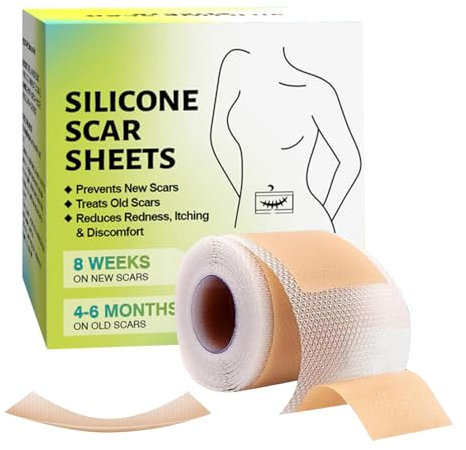 Ruban adhésif en silicone pour cicatrice chirurgicale, respirant, flexible, idéal pour la des cicatrices sur le visage, les mains, les jambes et le corps, 4 x 150 cm