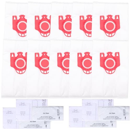 10 confezioni di sacchetti per aspirapolvere C1, compatibili con sacchetti per aspirapolvere Miele Fjm Classic C1, Compact C1, Compact C2, Complete C1, S300i, S500, S6Series con 4 filtri di