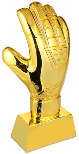 Gogogmee Trofèo Guanto Portiere Calcio Decorativo in ABS Oro, 1 Pezzo | Finitura Liscia e , Resistente all'Usura, per Gara di Calcio e Festa,