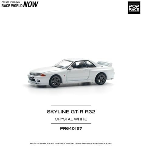 Crystal White Nissan GT-R R32 - Pop Race 1/64 Scale PR64-157