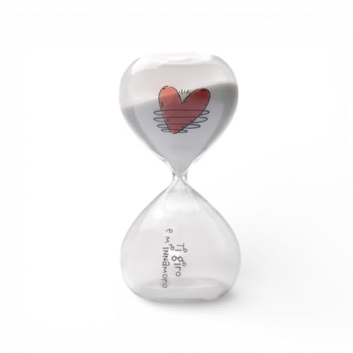 Doni Bomboniere Hochzeit 1 Stück Sanduhr mit weißem Sand Jahrestag Herz und Aufschrift Ti Giro M'Innamoro Complete originelle Geschenkideen Günstig