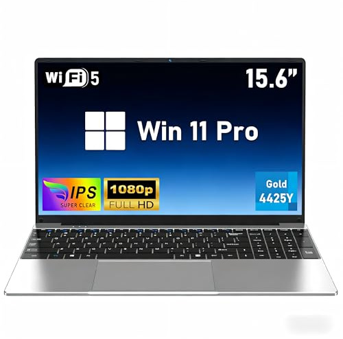 FUNYET Ordinateur Portable, 2026 Laptop 15,6 Pouces, 16 Go de RAM, 256 Go SSD, Pentium Gold 4425Y, IPS FHD 1920 x 1080 Notebook, Fermeture à 180°, 5000 mAh, Emplacement pour Carte TF, étudiant