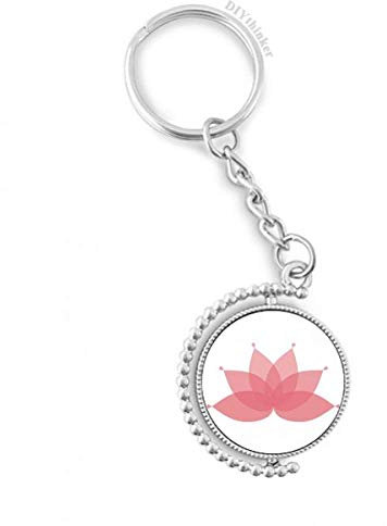 DIYthinker Lotus Rose Fleur Plante Rotatif clé Anneau Porte-keyholder 1,2 Pouce x 3,5 Pouces Multicolore