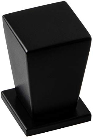 Gedotec Möbelgriff Metall Türknopf eckig Möbel-Knopf schwarz matt für Schubladen - LENA | Griff 15 x 20 mm | Kommoden-Knopf für Schranktüren | 1 Stück - Design Möbel-Knauf für Küchen-Schränke & Möbel
