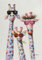 Leinwandbild, Motiv: bunte Öl-Tiere, Giraffe, Familie mit Brille, Gemälde, Leinwandbild, Wandkunst, für Schlafzimmer, 60 x 80 cm, ohne Rahmen