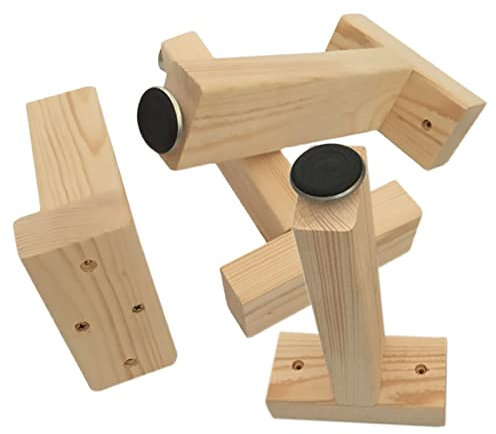 Massivholz Möbelfüße Verstellbar, 4 Stk Verstellbare Bettstützbeine T Möbelbeine Möbel Bettrahmen-Stützfüße aus Holz Tischbein, Höhenverstellbar,für Tatami Bett Stützfüße Zubehör(Size:H:30cm)