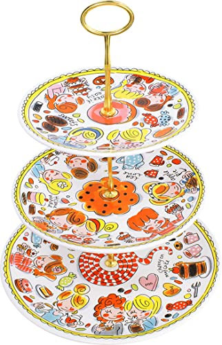 Blond Amsterdam 3-stöckige Etagere Tea & Cookies – Keramik-Etagere Design – Servierplatte für Kekse, Kuchen & Snacks