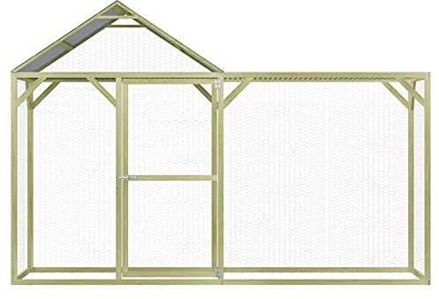Yolola hühnerkäfig Outdoor,hühnerkäfig Holz,Hühnerstall Hühnerhaus Geflügelstall Freilaufgehege,HühnervoliereKaninchenstall,Gefügelstall Voliere 3x1,5x2 m Imprägniertes Kiefernholz