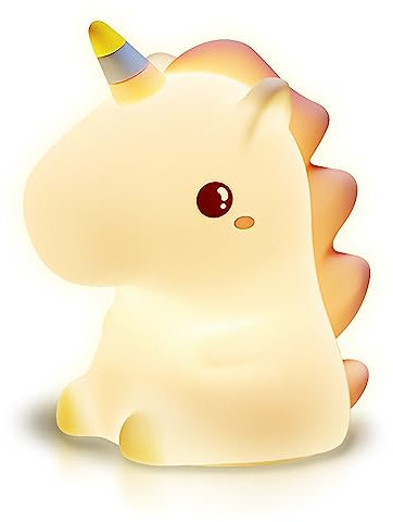 groov e Cuties - Rainbow Unicorn - Colour Changing LED Night Light with 30/60 Minute Timer - 7 Colours - Tap to Use - Rechargeable 12-Hour Battery or USB Powered - for Babies, Toddlers & Children